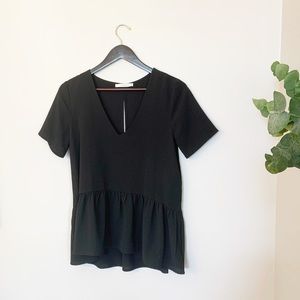 Caramels black v neck blouse